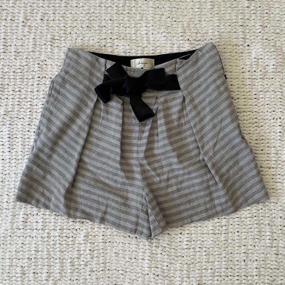 Anthropologie Elevenses Striped Paper Bag Shorts - Size 4